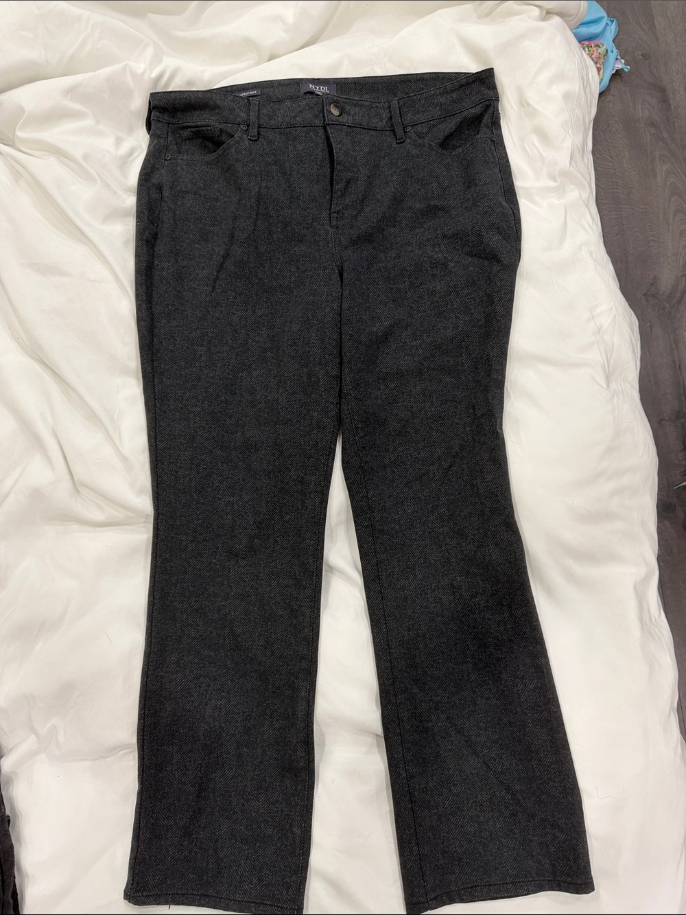 NYDJ Marilyn Straight Charcoal Straight-Leg Dress Pants
